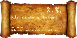 Königsberg Norbert névjegykártya